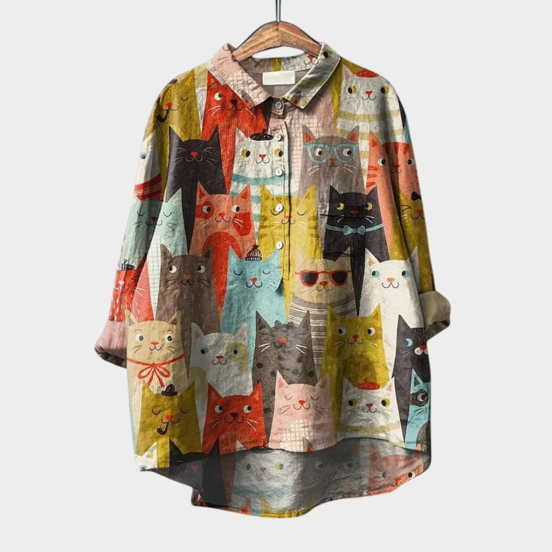 Astrid | Premium Bluse Katzenblick