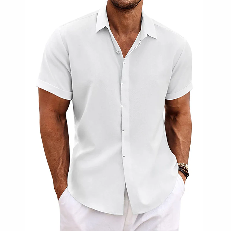 Herren Sommer-Leinenhemd mit Kurzarm