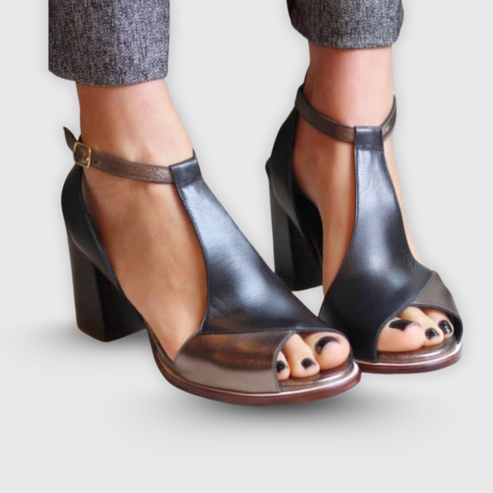 Anais | Block Heel Sandale mit Patchwork