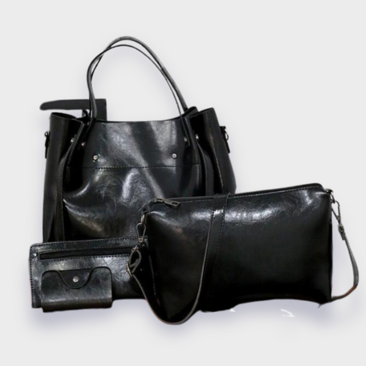 Farica | 4er-Set Vintage-Taschen aus veganem Premiumleder