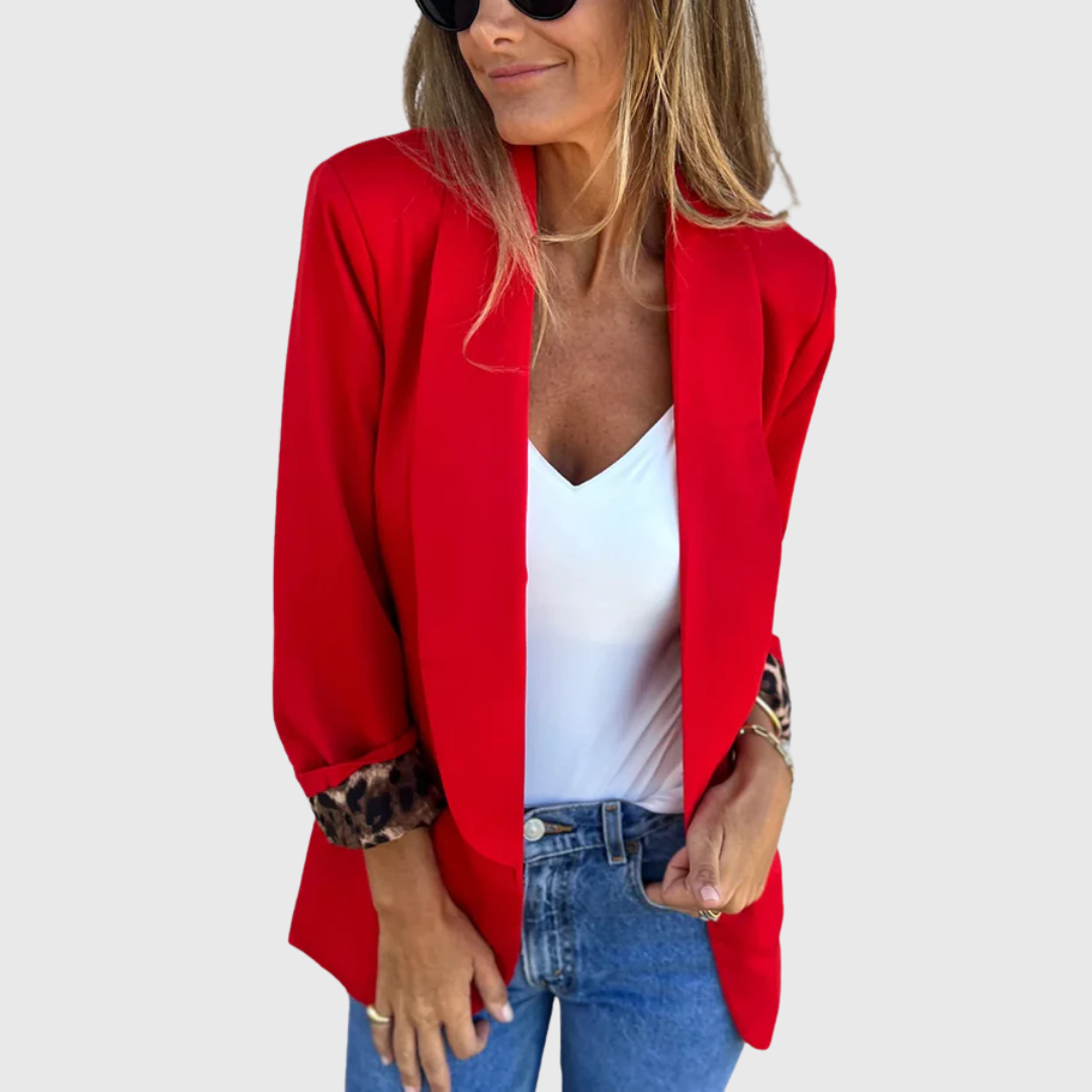 Rozalinda | Eleganter Blazer mit Leopardenfutter