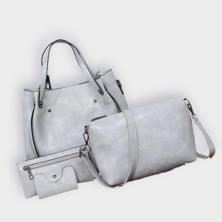 Farica | 4er-Set Vintage-Taschen aus veganem Premiumleder