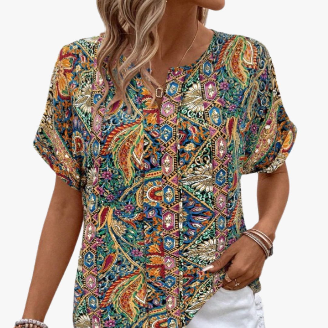 Lena | Vintage-Bluse mit Blumenmuster