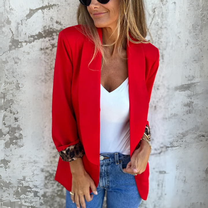 Rozalinda | Eleganter Blazer mit Leopardenfutter