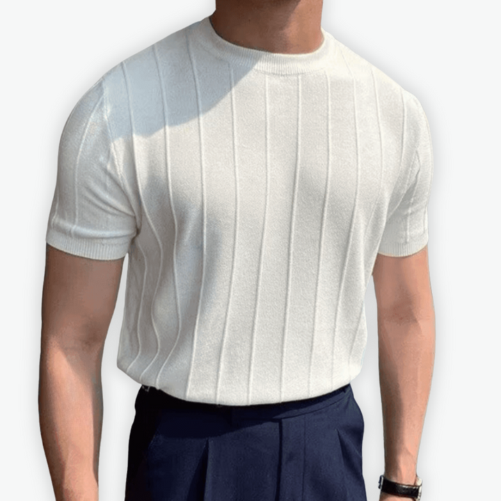 Elia | Geripptes Premium-Shirt Handgenäht