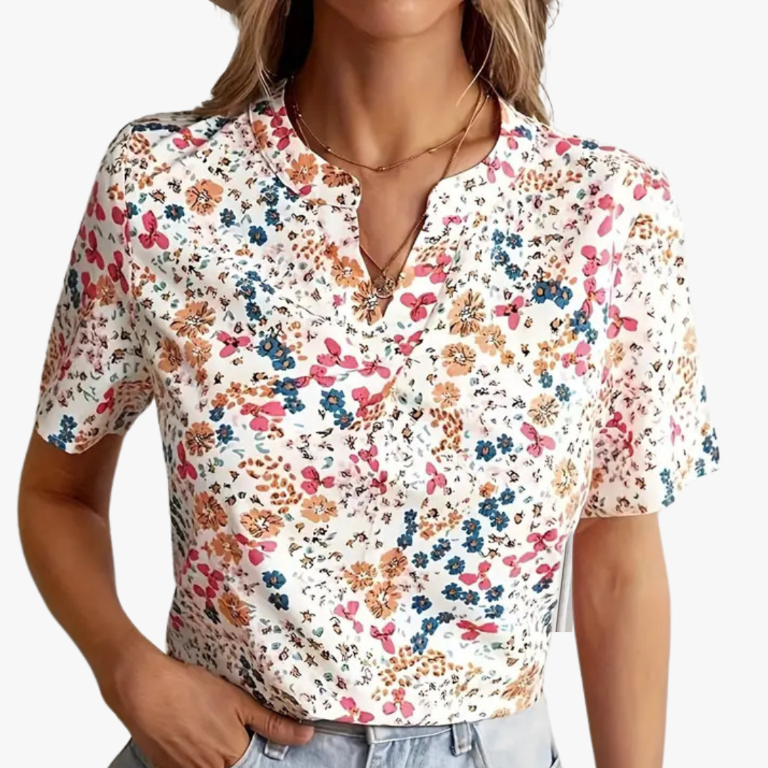 Lena | Vintage-Bluse mit Blumenmuster