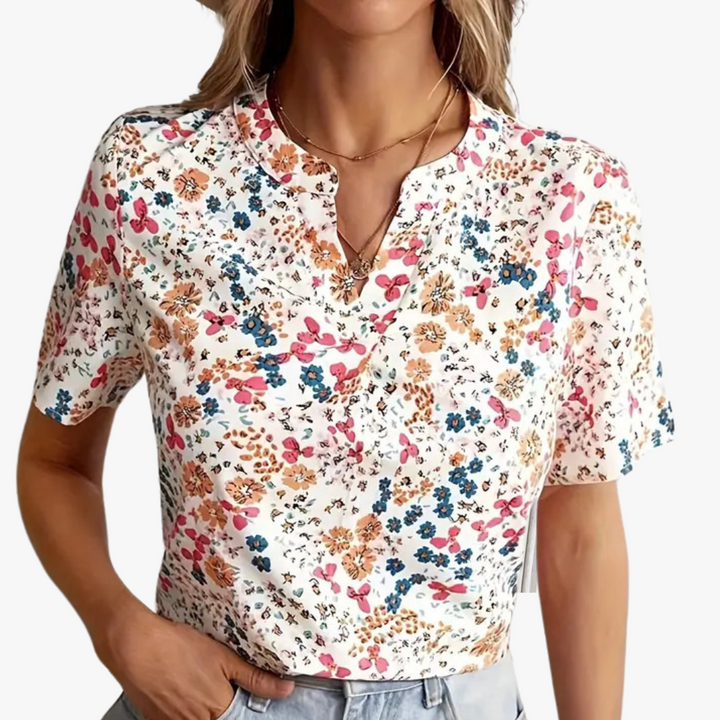 Lena | Vintage-Bluse mit Blumenmuster