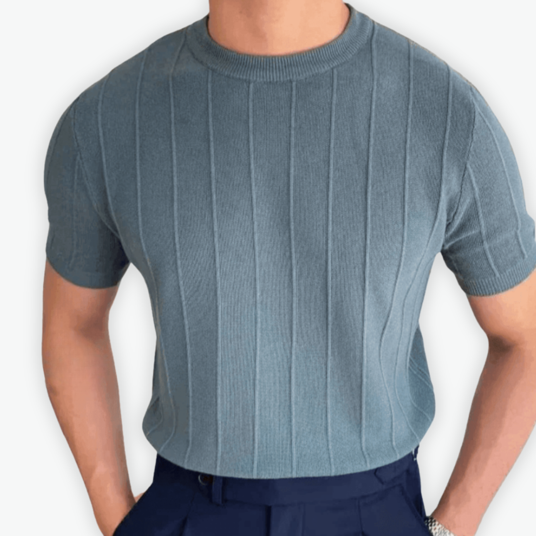 Elia | Geripptes Premium-Shirt Handgenäht