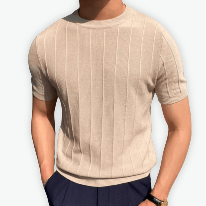 Elia | Geripptes Premium-Shirt Handgenäht
