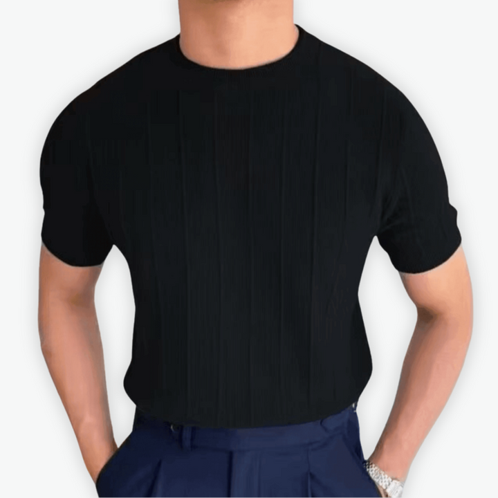 Elia | Geripptes Premium-Shirt Handgenäht