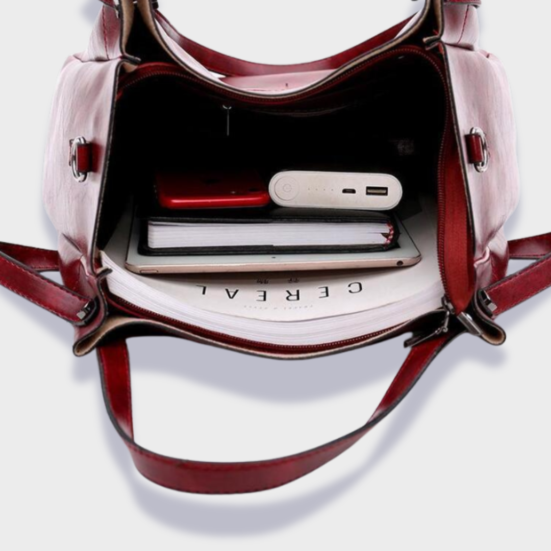 Farica | 4er-Set Vintage-Taschen aus veganem Premiumleder