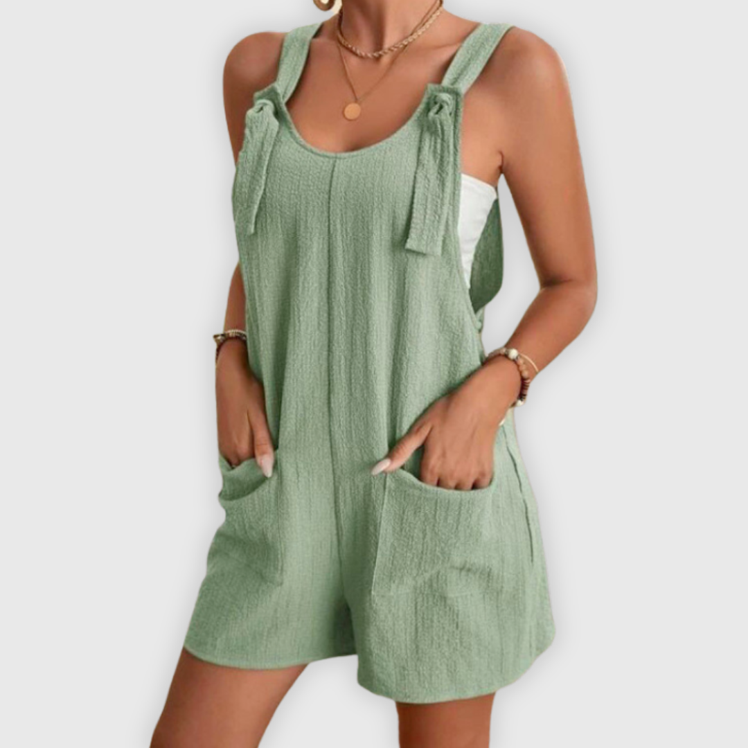 Dana | Sommer-Jumpsuit handgefertigt mit Schleifen-Trägern