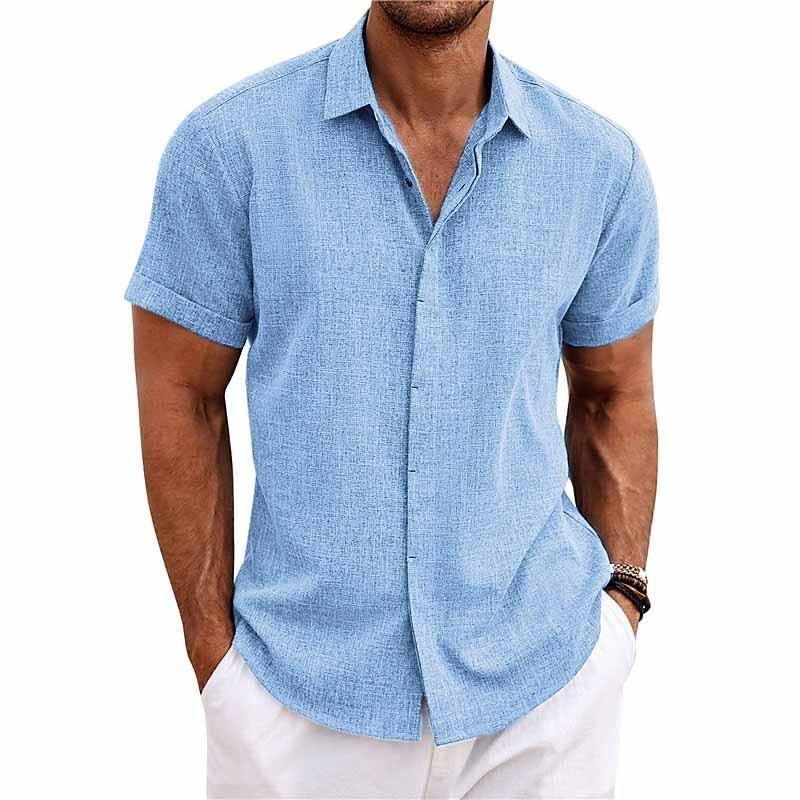 Herren Sommer-Leinenhemd mit Kurzarm