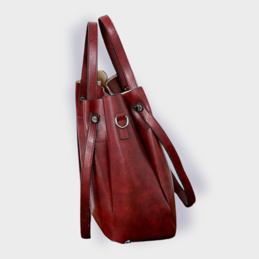 Farica | 4er-Set Vintage-Taschen aus veganem Premiumleder