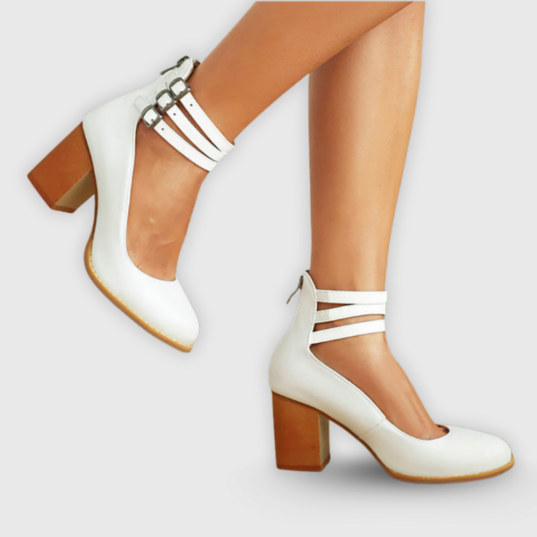 Carol | Minimalistische Sandale mit Blockabsatz
