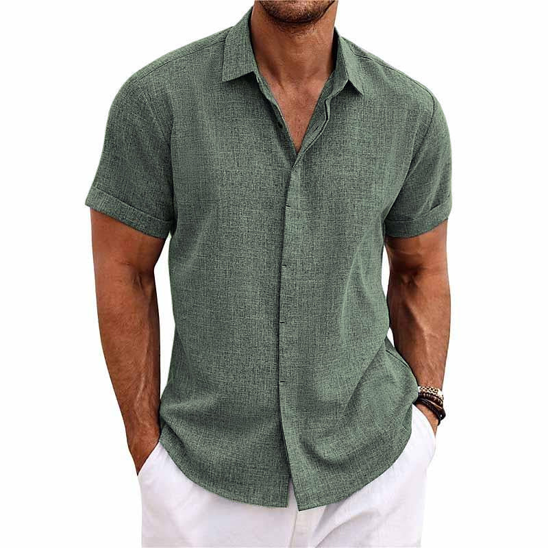 Herren Sommer-Leinenhemd mit Kurzarm