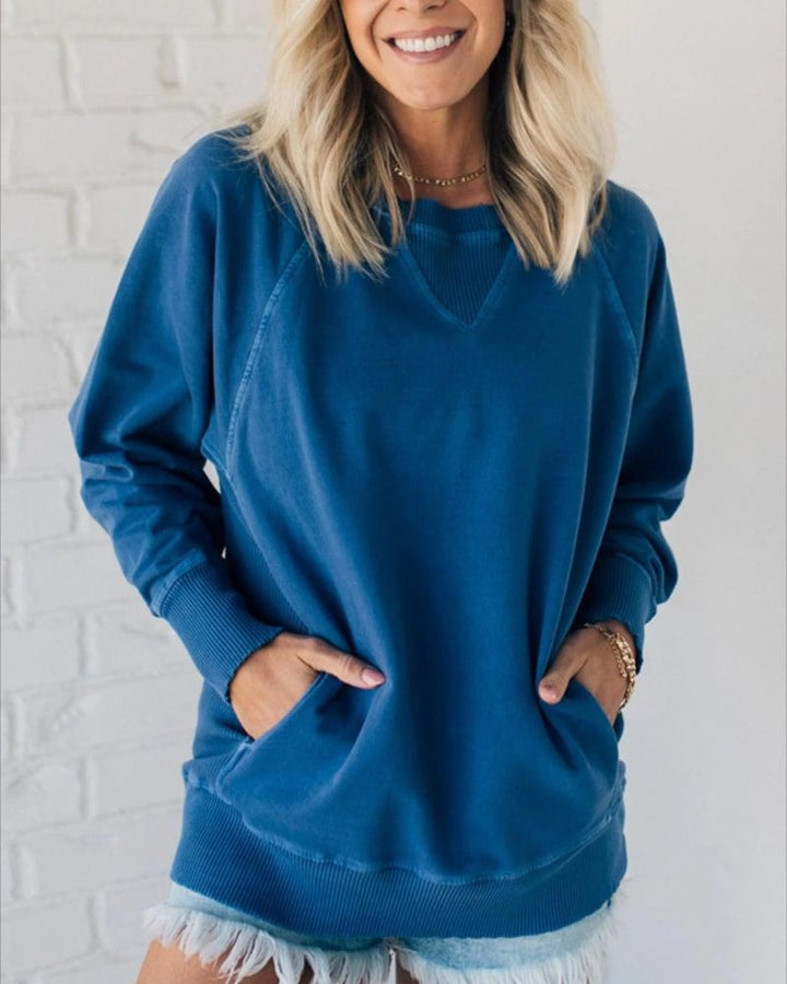 Viola | Gerippter Pullover mit Taschen