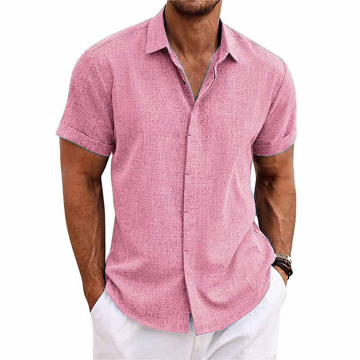 Herren Sommer-Leinenhemd mit Kurzarm