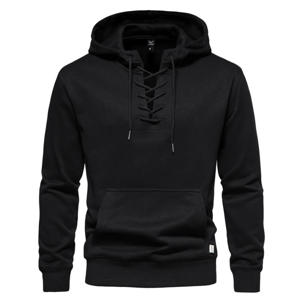 Valhalla X Cotton Lace-Up Hoodie