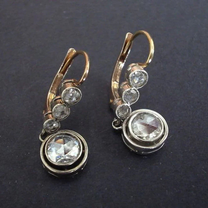 Antique Zirconia Golden Earrings | Gold 16k