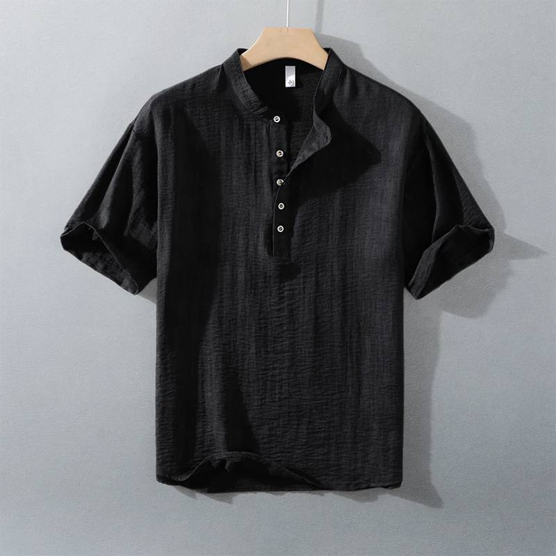 Calvin Linen Short-Sleeve Button-Up Shirt