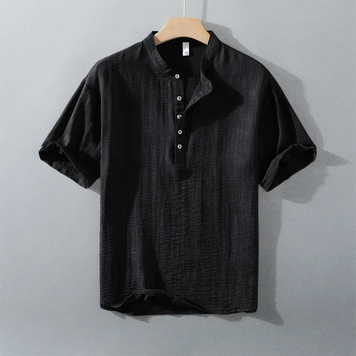 Calvin Linen Short-Sleeve Button-Up Shirt