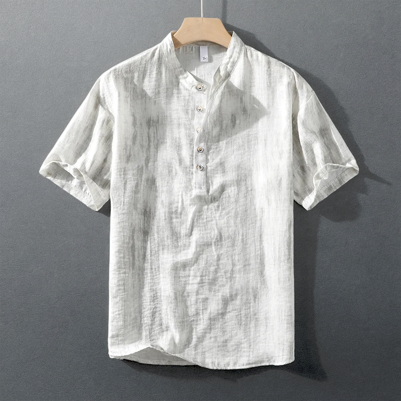 Calvin Linen Short-Sleeve Button-Up Shirt