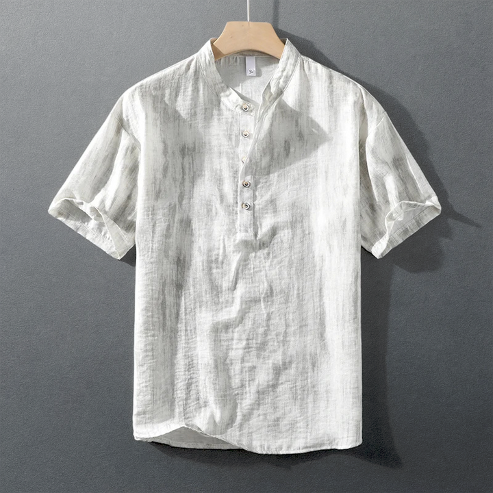 Calvin Linen Short-Sleeve Button-Up Shirt