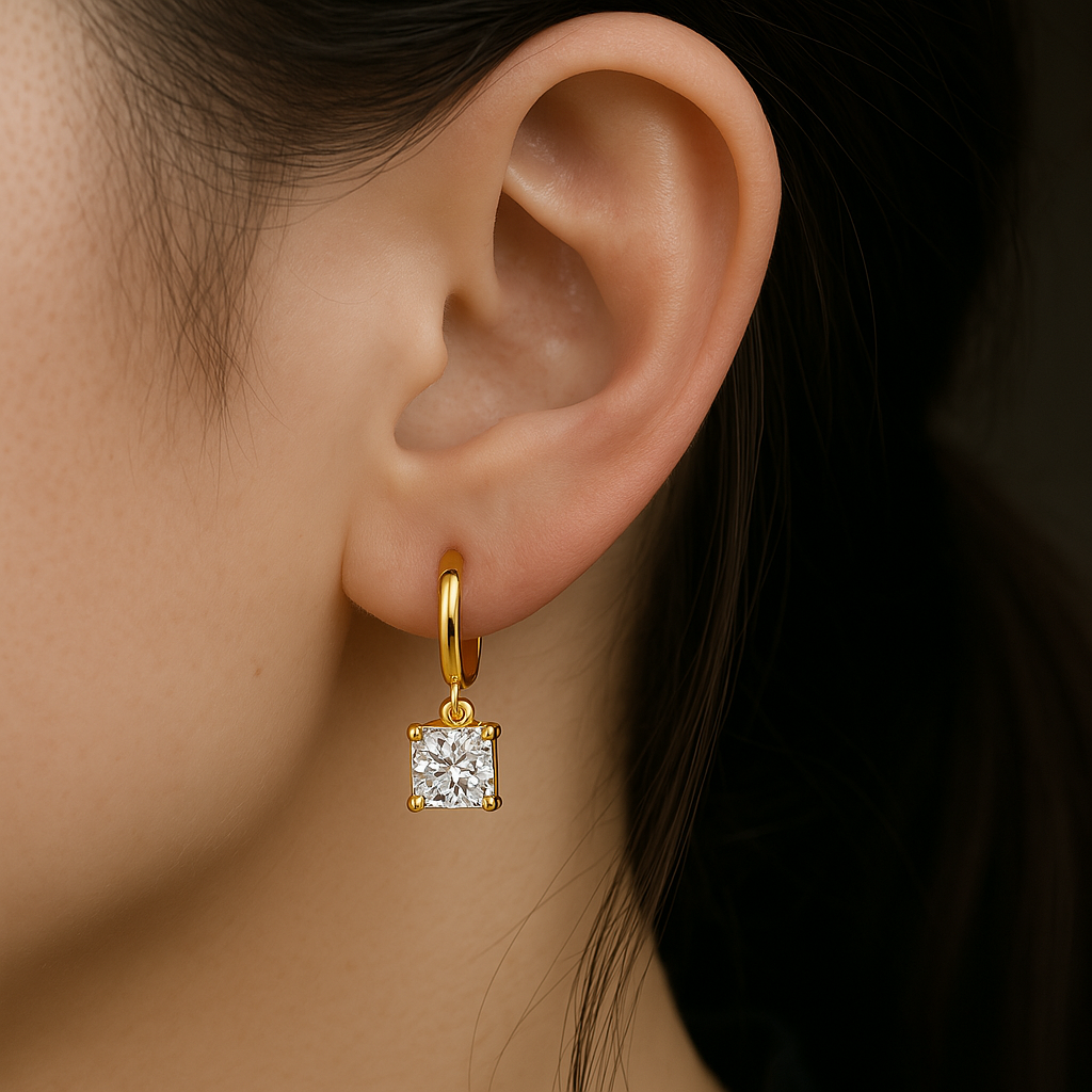 Aurora Square Drop Ohrringe | Gold