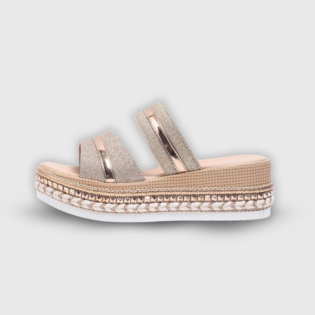 Olga | Bequeme Keilsandalen aus Premiumstoff