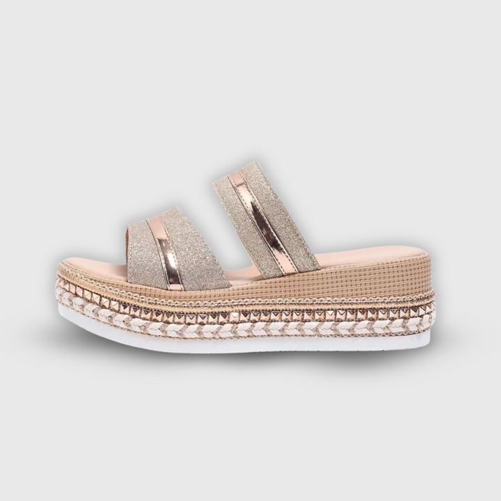 Olga | Bequeme Keilsandalen aus Premiumstoff