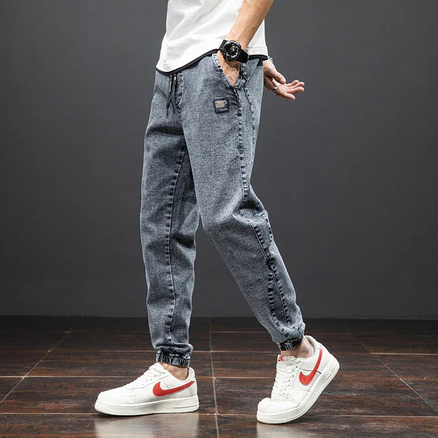Herren Jogger Jeans | Bequeme Denim-Jogginghose mit Kordelzug