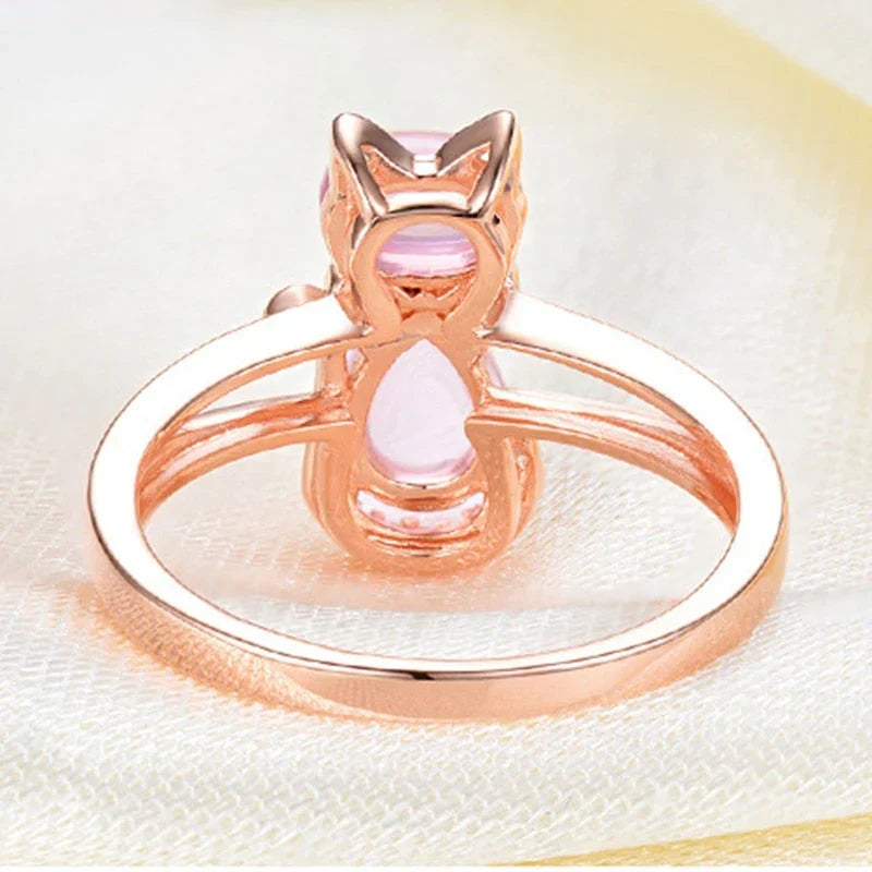 Cat Ring in Rose Gold | Rose Gold 16k