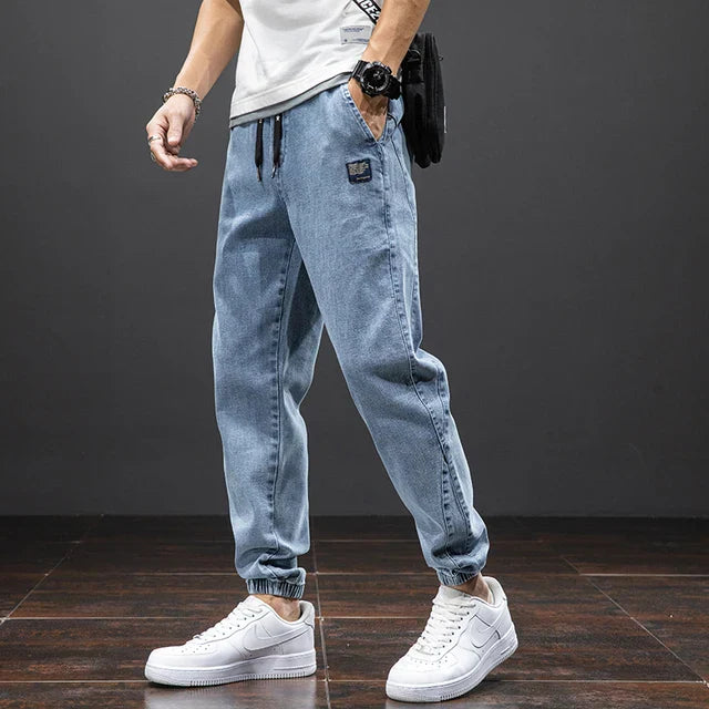 Herren Jogger Jeans | Bequeme Denim-Jogginghose mit Kordelzug