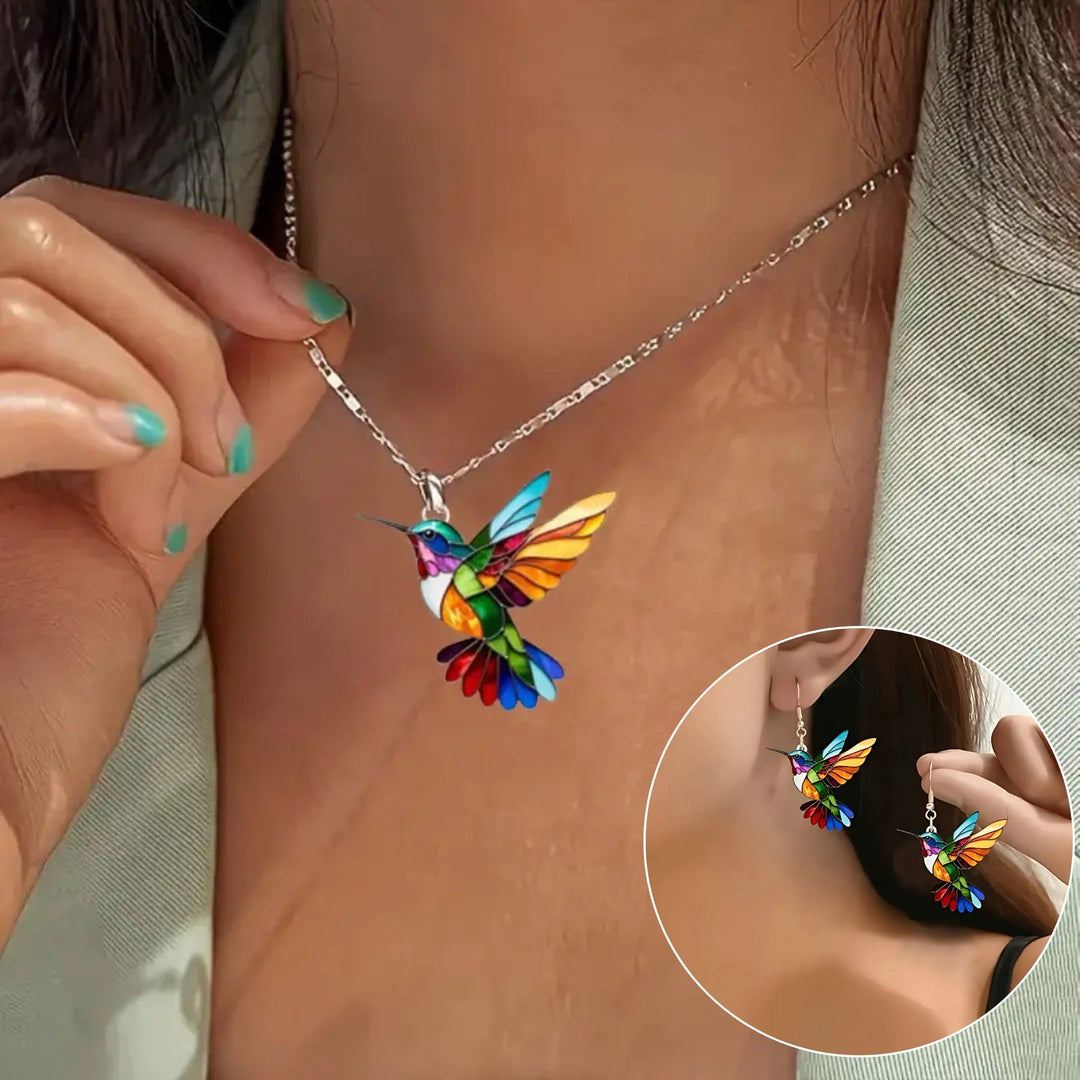 Aurora | Halskette mit handgefertigtem Kolibri-Design