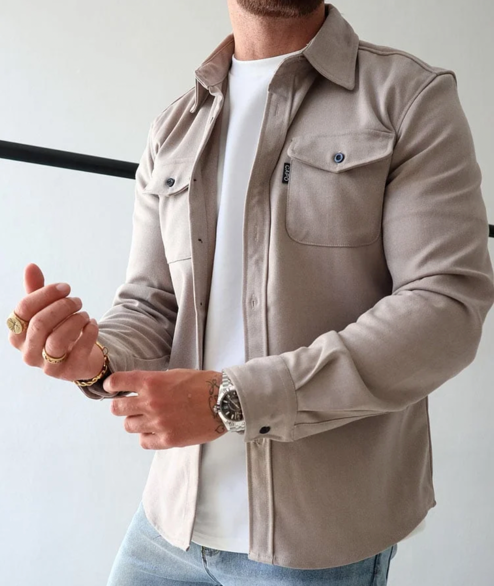 Herren Overshirt aus Baumwollmischung mit Brusttaschen