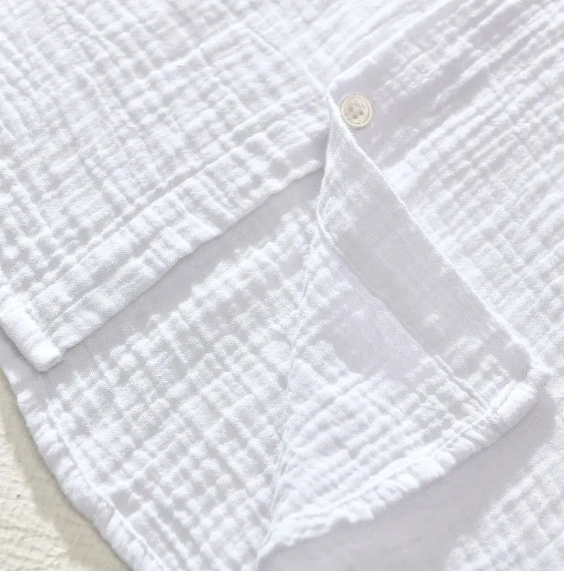 Monterey Gauze Cotton Button-Up Shirt