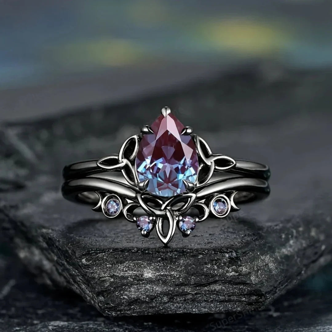 Amethyst Layers Ring | White Gold 18k
