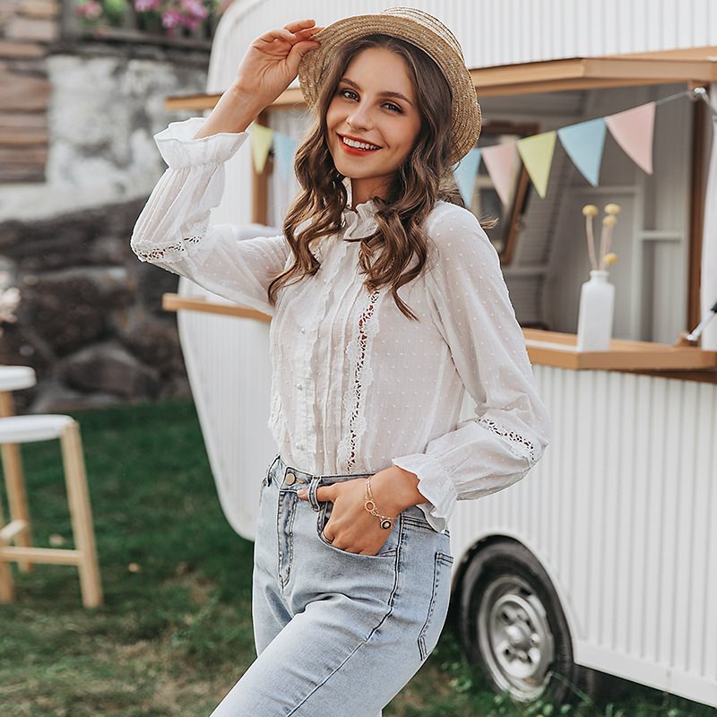 Miriam | Bestickte Bluse mit langen Ärmeln