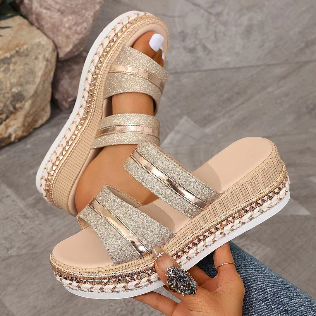Olga | Bequeme Keilsandalen aus Premiumstoff
