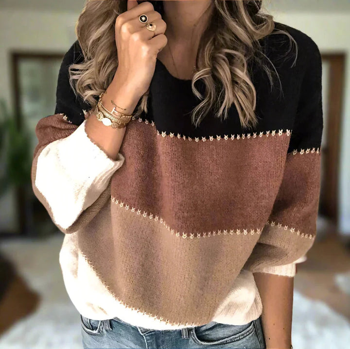 Claudia | Moderner Colorblock-Pullover