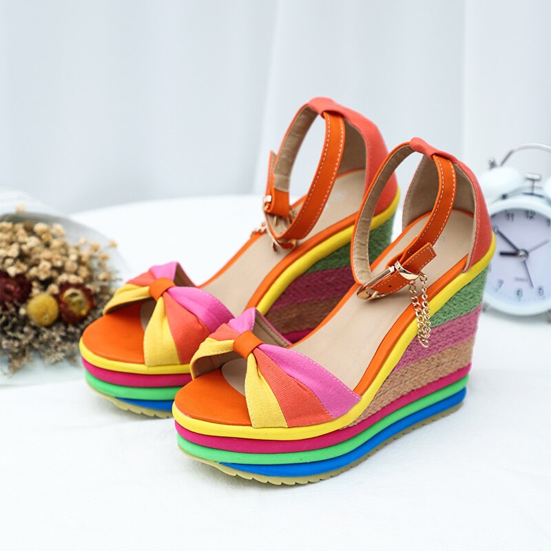 Mimì | Plateau-Sandalen im Regenbogen-Look