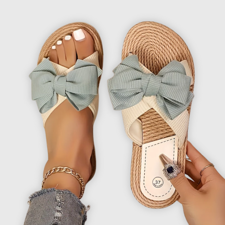 Grace | Naturfaser-Sandalen mit femininer Schleife