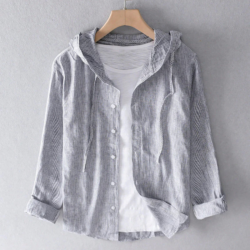 Sunset Shore Hooded Linen Shirt