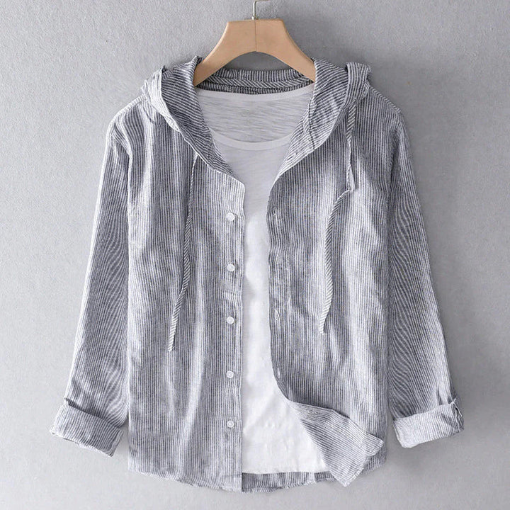 Sunset Shore Hooded Linen Shirt