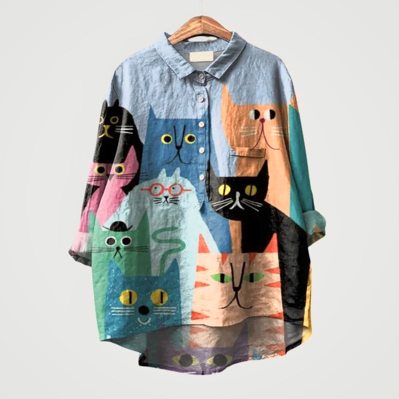Alma | Premium Bluse Katzenzauber