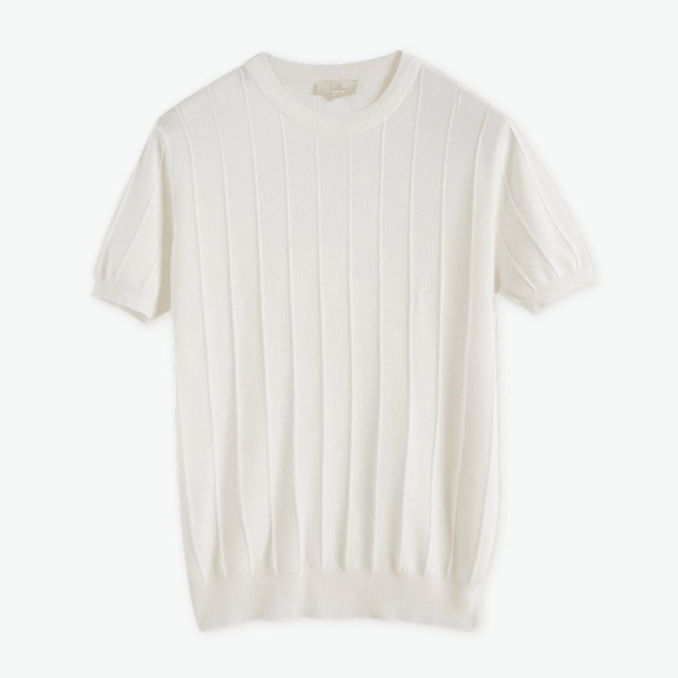 Elia | Geripptes Premium-Shirt Handgenäht