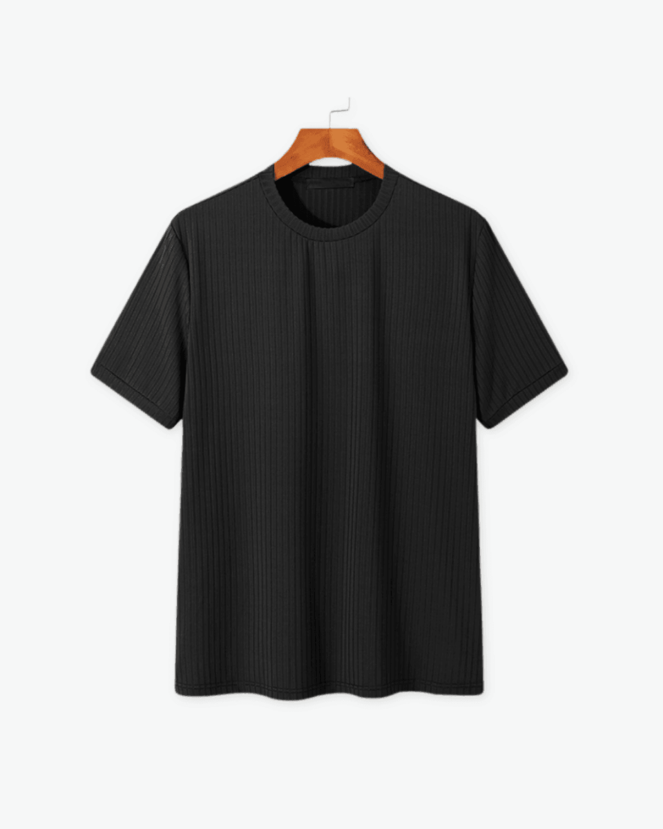 Nico | T-Shirt mit Rundhalsausschnitt und Rippstrick