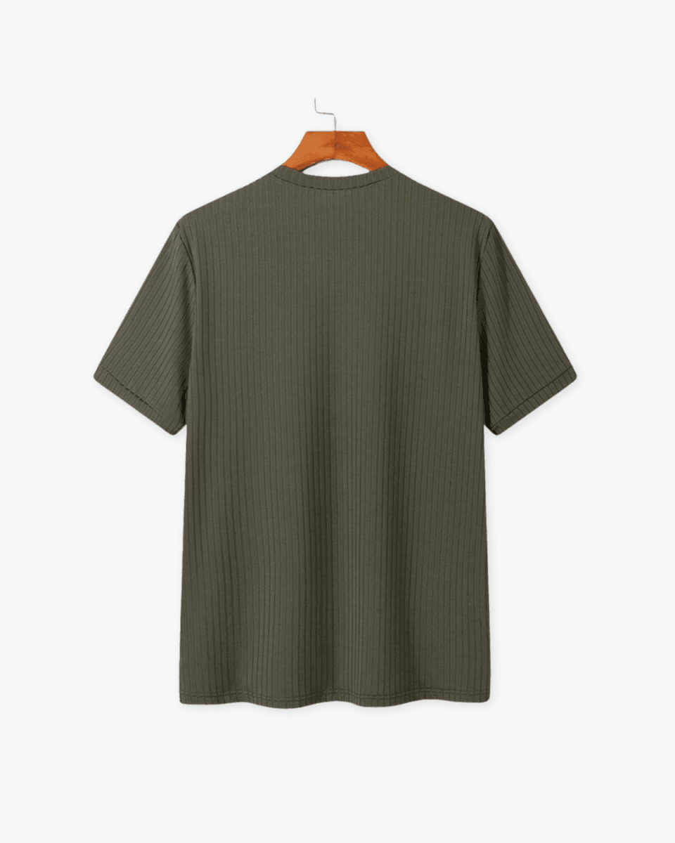 Nico | T-Shirt mit Rundhalsausschnitt und Rippstrick