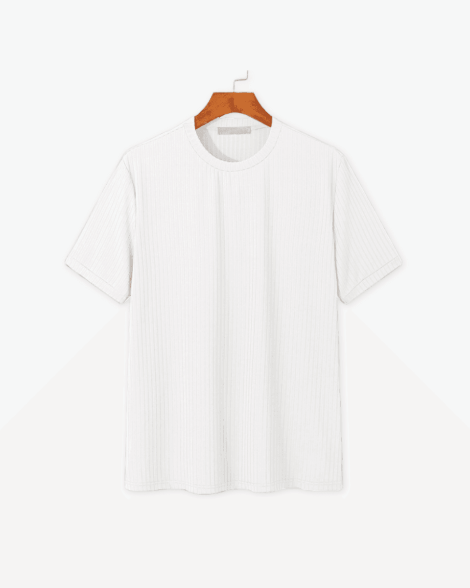 Nico | T-Shirt mit Rundhalsausschnitt und Rippstrick